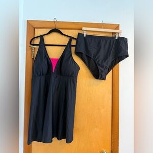 BloomChic Black and Pink Two Piece Swimsuit